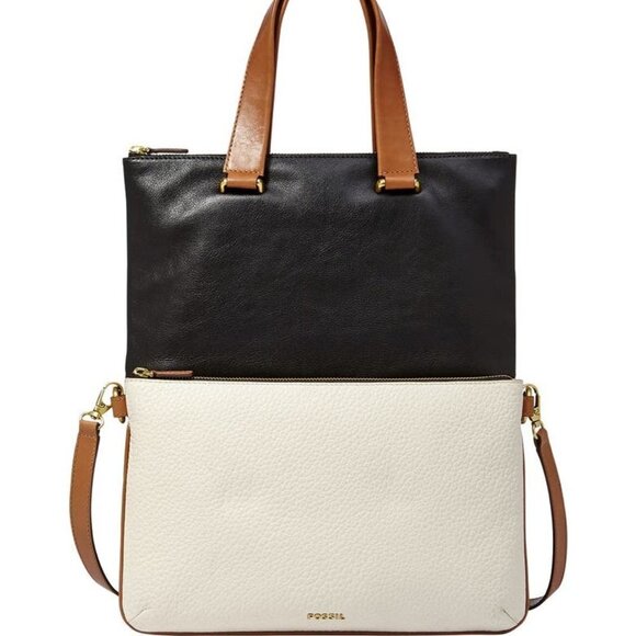 FOSSIL Memoir Anthology Colorblock Leather Tote - Picture 1 of 10